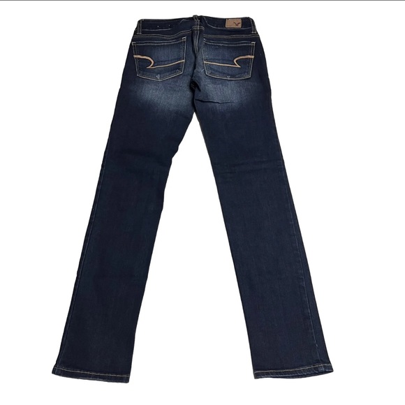 AMERICAN EAGLE Super Stretch Low Rise Skinny Leg Jeans Size 00 Short - Picture 2 of 6